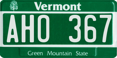 VT license plate AHO367