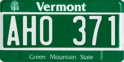 VT license plate AHO371