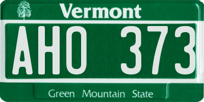 VT license plate AHO373