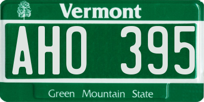 VT license plate AHO395