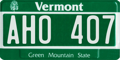 VT license plate AHO407