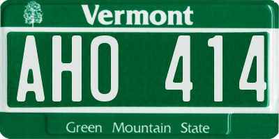 VT license plate AHO414