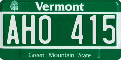 VT license plate AHO415