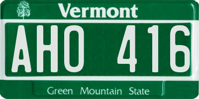 VT license plate AHO416