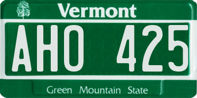 VT license plate AHO425