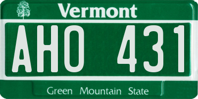 VT license plate AHO431