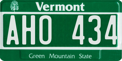 VT license plate AHO434