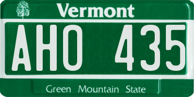 VT license plate AHO435