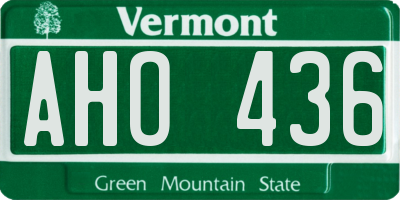 VT license plate AHO436