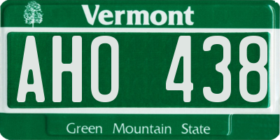 VT license plate AHO438