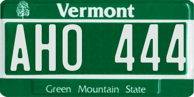 VT license plate AHO444