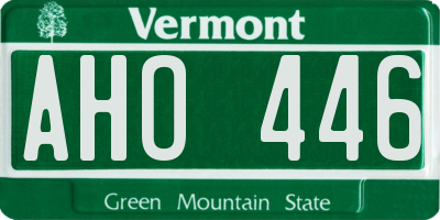 VT license plate AHO446