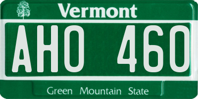 VT license plate AHO460