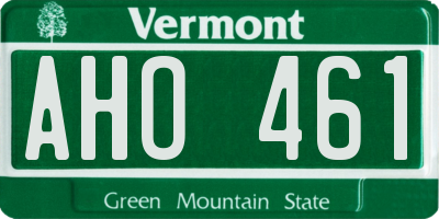 VT license plate AHO461