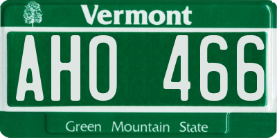 VT license plate AHO466
