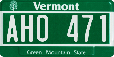 VT license plate AHO471