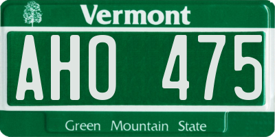 VT license plate AHO475