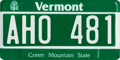 VT license plate AHO481