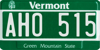VT license plate AHO515