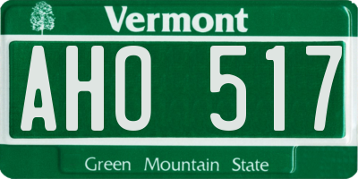 VT license plate AHO517