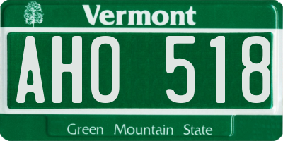 VT license plate AHO518