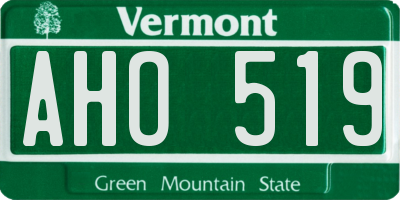 VT license plate AHO519