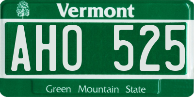 VT license plate AHO525