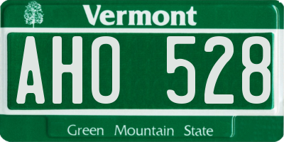VT license plate AHO528