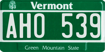 VT license plate AHO539