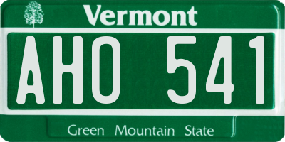 VT license plate AHO541