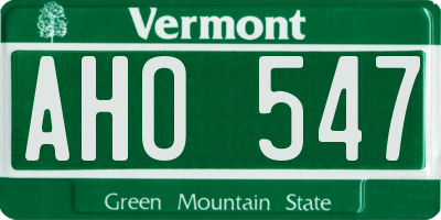 VT license plate AHO547