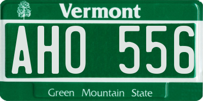 VT license plate AHO556