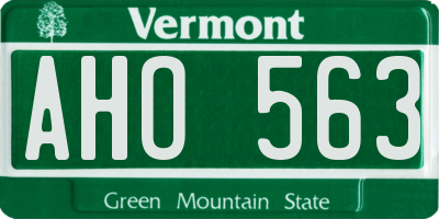 VT license plate AHO563