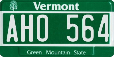 VT license plate AHO564