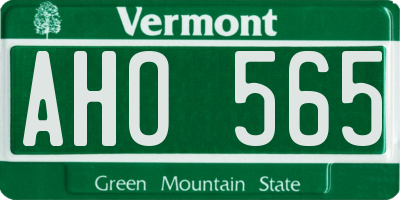 VT license plate AHO565