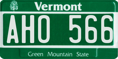 VT license plate AHO566