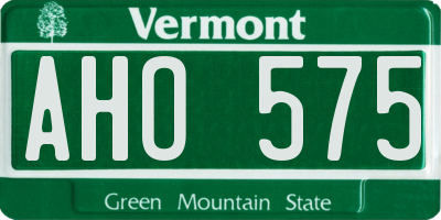 VT license plate AHO575