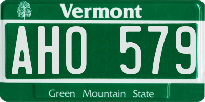 VT license plate AHO579