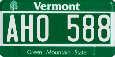 VT license plate AHO588