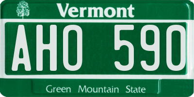 VT license plate AHO590