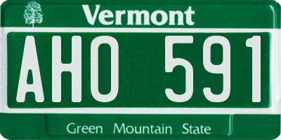 VT license plate AHO591