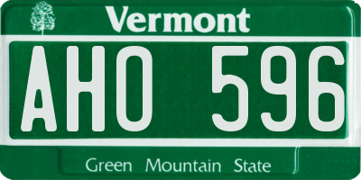 VT license plate AHO596