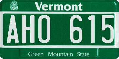 VT license plate AHO615