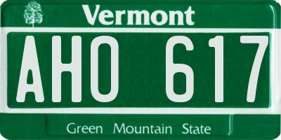 VT license plate AHO617
