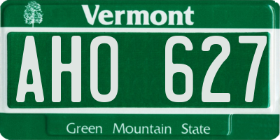 VT license plate AHO627