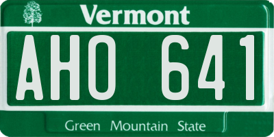 VT license plate AHO641
