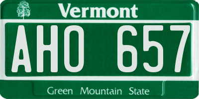 VT license plate AHO657