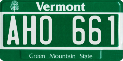 VT license plate AHO661