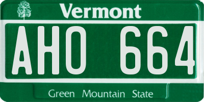 VT license plate AHO664