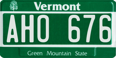 VT license plate AHO676